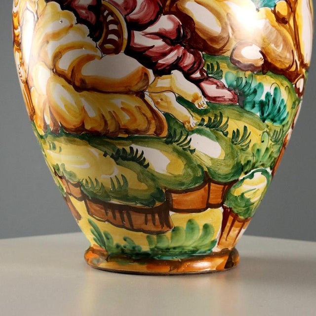 Blue Majolica Amphora from Taccini Manufacture For Sale - Image 8 of 13