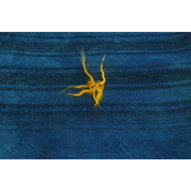 Vintage Blue Turkish Wool Rug Pillow Cover - 01'05 X 01'06 For Sale - Image 4 of 8