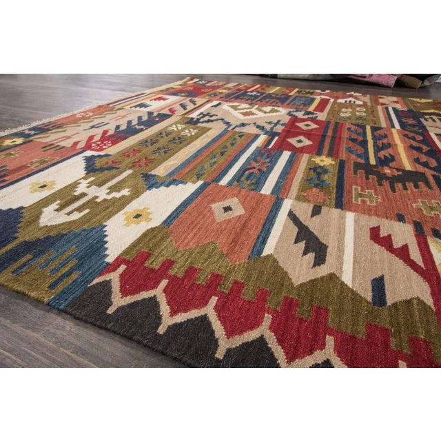 21st Century Modern Kilim Rug, 8'5" X 9'9" For Sale - Image 4 of 9