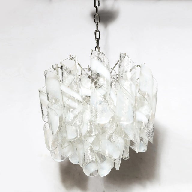 Mid-Century Modern Mid-Century Modernist Hand-Blown Murano Glass Torciglioni Chandelier by Mazzega For Sale - Image 3 of 12