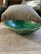 Malachite Bowl With Brass Trim Beautiful Highlights For Sale - Image 4 of 5