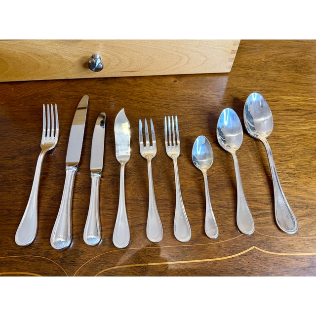 French Silverplate Flatware Set by Guy Degrenne, Set of 127 For Sale - Image 5 of 11