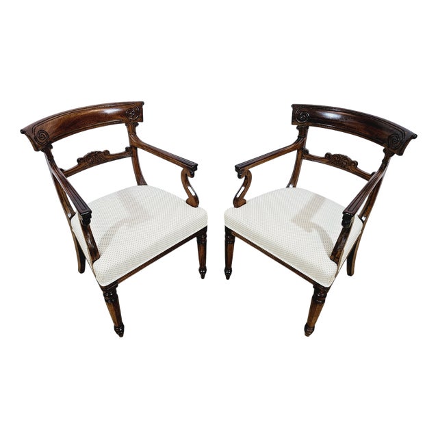 Biedermeier Study Armchairs, 19th Century, Set of 2 For Sale