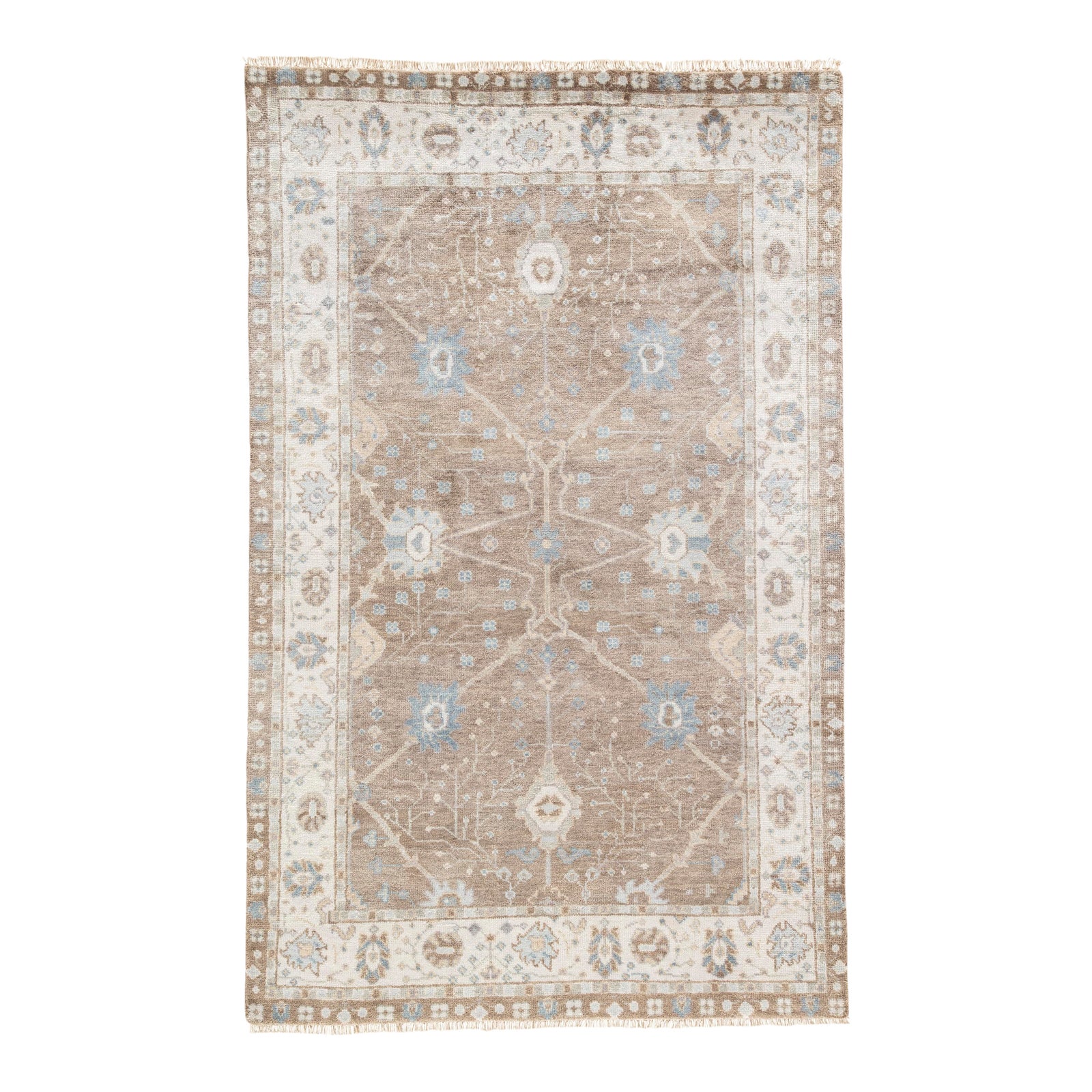 Jaipur Living Princeton HandKnotted Floral Tan & Light Blue Area Rug