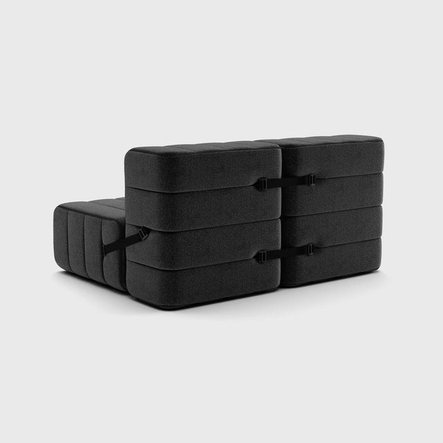 Contemporary Curt Modular Set - Flexible 2-Seater - Dama - 0004 (Dark Grey) by Ambivalenz, Set of 4 For Sale - Image 3 of 5
