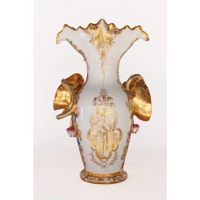 Monumental and Masterful Pair of French Paris Porcelain Hand-Painted Vases For Sale - Image 4 of 16