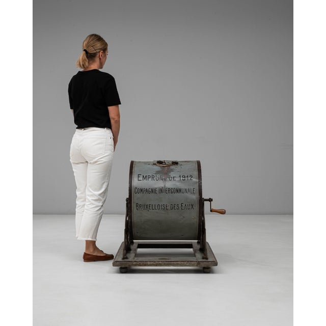 Public Bond Metal Lottery Drum from Brussels Water Company For Sale - Image 16 of 18
