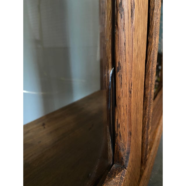 Mid 20th Century Oak Stepback Cupboard & Glass Display Hutch For Sale - Image 18 of 18
