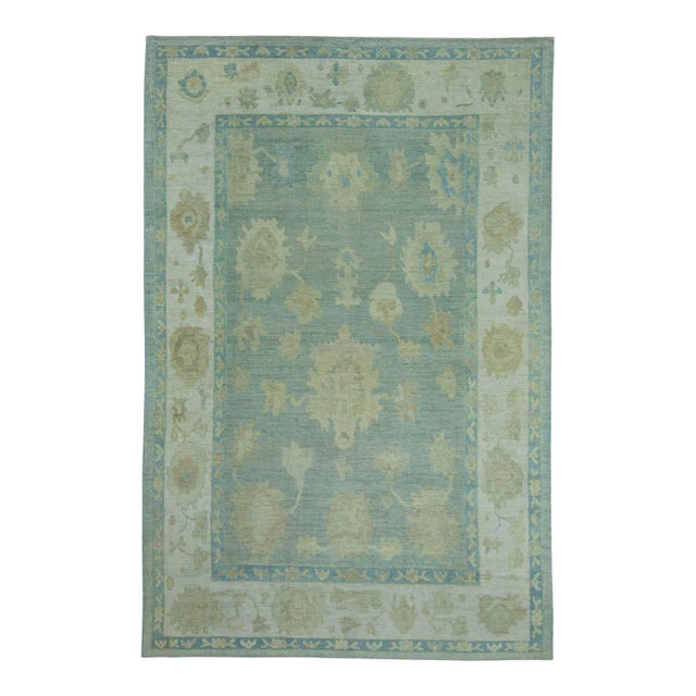 Turkish Oushak Rug 9'7" x 14'7" #19065 For Sale
