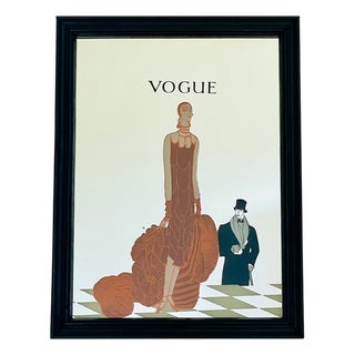 Vintage Art Deco Vogue Magazine Wall Mirror, 1960s For Sale
