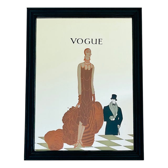 Vintage Art Deco Vogue Magazine Wall Mirror, 1960s For Sale