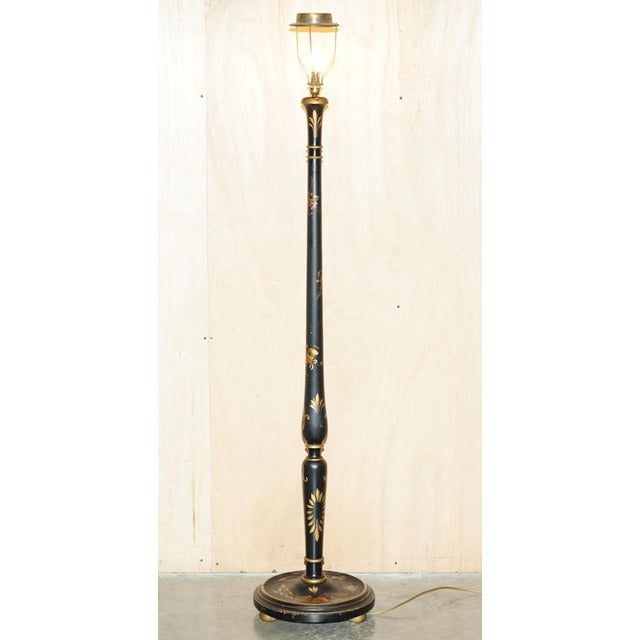 Very rare hand painted and lacquered Chinese Export circa 1920's Chinoiserie floor standing lamp I have two of these with...