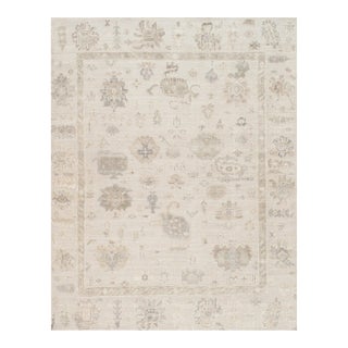 Oushak Wool Beige Area Rug, 10' 3'' X 14' 3'' For Sale