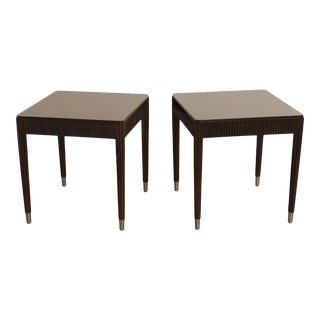 Bernhardt Art Deco Style Pair Of Mahogany End Tables For Sale