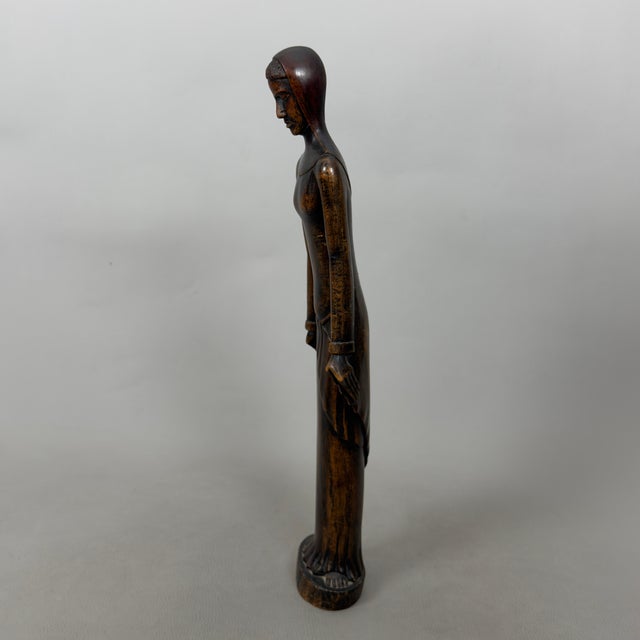 Vintage African Carved Wood Madonna Statue, 20th Century For Sale - Image 4 of 11