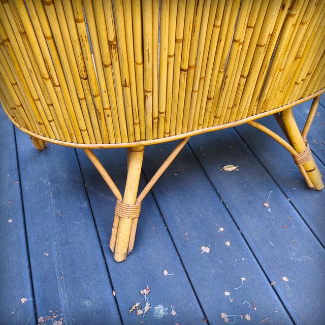 Tiki Bar with Rattan and Bamboo Stools, France, 1950s, Set of 3 For Sale - Image 15 of 18