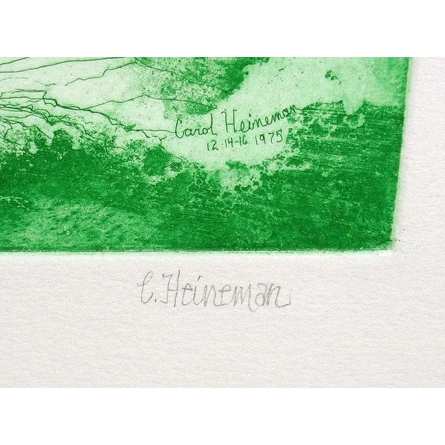 Contemporary 1970s Carol Heineman "Dropping In" Hand Signed Aquatint Etching For Sale - Image 3 of 5