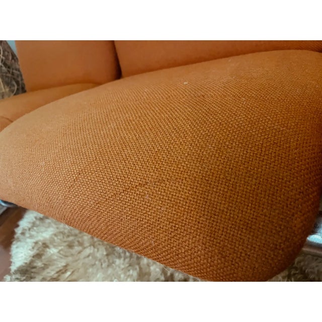 1970s, Mid-Century Modern Tubular Chrome Sofa by Allsteel in Orange For Sale - Image 11 of 12