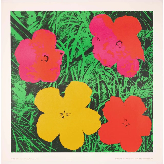 Pop Art Andy Warhol “Flowers” 1970 Original French Edition – Nouvelles Images, on Linen For Sale - Image 3 of 3