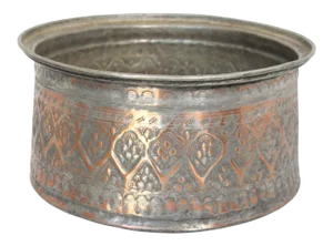19th Century Indo Persian Mughal Tinned Copper Bowl