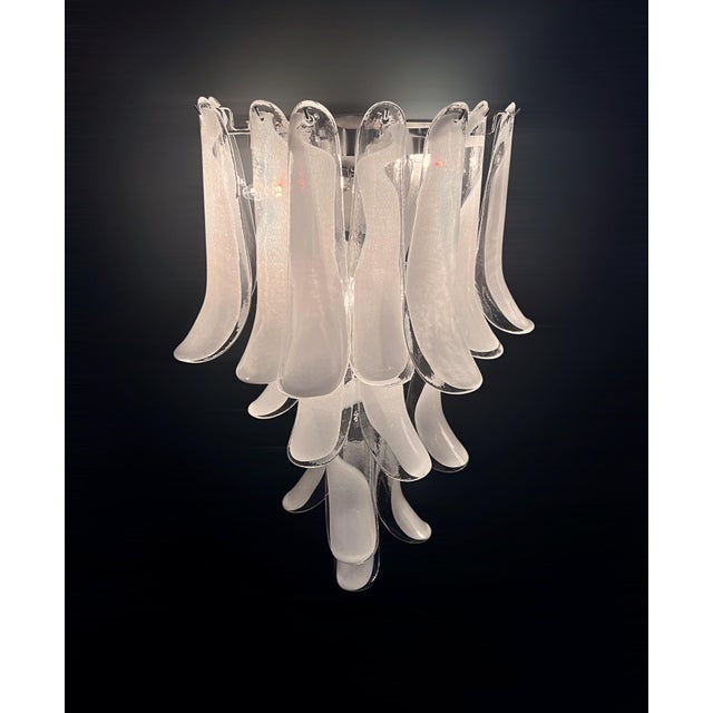 Vintage Italian Lattimo Murano Glass Petals Wall Lights, 1990, Set of 2 For Sale - Image 13 of 16