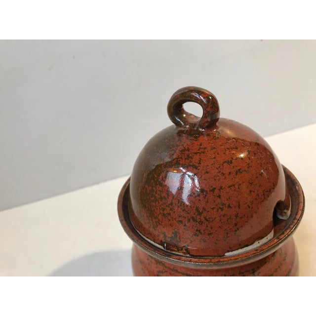 Scandinavian Modern Glazed Jam Jar in Stoneware, 1970s For Sale - Image 4 of 7