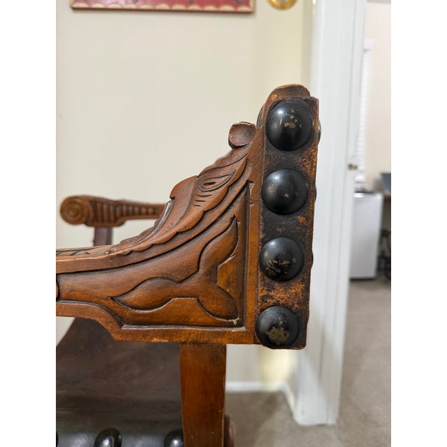 Antique Italian Renaissance Revival Savonarola (Dante) Chair, c.1900–1930 For Sale - Image 12 of 12