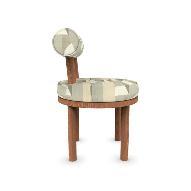 Contemporary Moca Chair in Alabaster Fabric and Smoked Oak by Studio Rig for Collector For Sale - Image 3 of 6