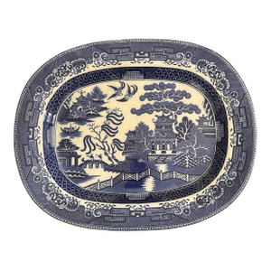 Antique Blue Willow Staffordshire Platter