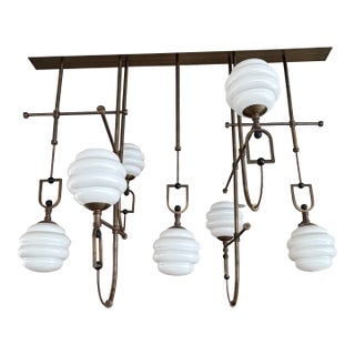 Luminous Custom Suspension Lamp - Spectacular! For Sale