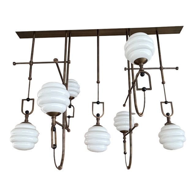 Luminous Custom Suspension Lamp - Spectacular! For Sale