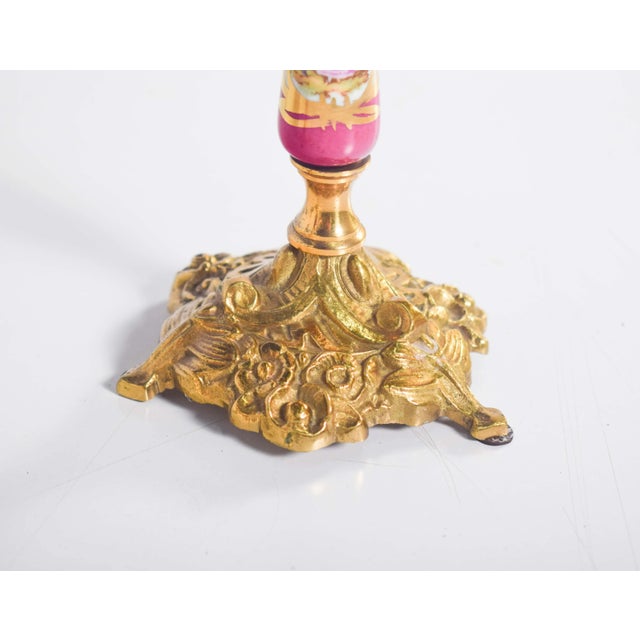 Table Lamp and Candleholders in and Metal, Set of 3 For Sale - Image 9 of 10