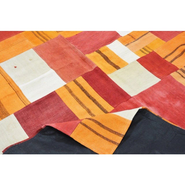Vintage Turkish Patchwork Hand Knotted Wool Rug, 4'9"x6'9" For Sale - Image 4 of 4