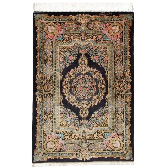 Qom Rug in Silk For Sale - Image 11 of 11