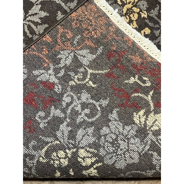 Hand-Knotted Indian Floral Wool Rug 3'0" X 5'3" For Sale - Image 4 of 5