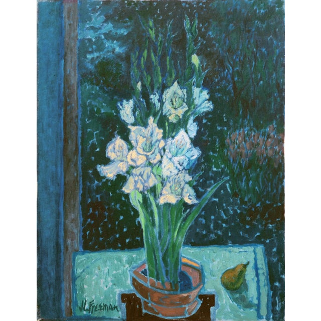 'Gladioli by Moonlight' by Jean Freeman, Laguna Beach Art Association, Pasadena Art Museum For Sale - Image 10 of 10