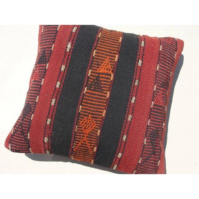 Kilim Rug Pillow Made from old turkish kilims Back side cotton and has closed with a solid hidden zipper size:16" x 16" It...