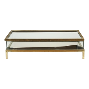Mid 20th Century Maison Jansen Style Brass & Glass Vitrine Coffee Table