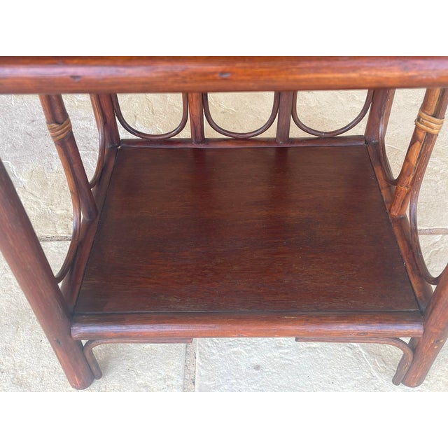 Mid 20th Century Vintage Bamboo and Rattan Three-Tier Bookcase, 1960s For Sale - Image 5 of 18