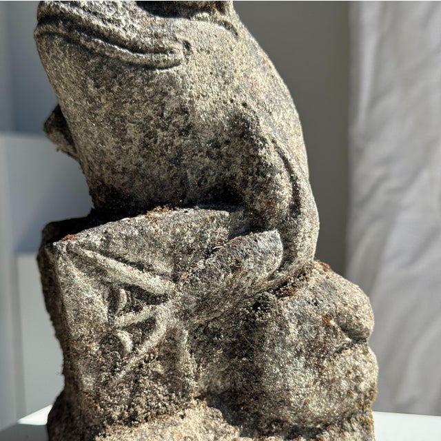 Small Balinese Limestone Frog Sculpture with Metallophone For Sale - Image 14 of 17