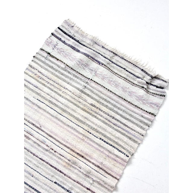 Vintage Striped Rag Rug For Sale - Image 4 of 10