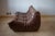 Dark Brown Leather Togo Lounge Chair, Pouf and 3-Seat Sofa by Michel Ducaroy for Ligne Roset, Set of 3 For Sale - Image 10 of 13