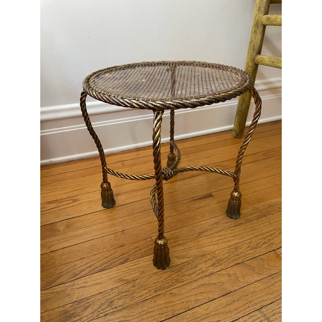 Vintage 1960s Gilt Italian Rope Table For Sale - Image 12 of 12