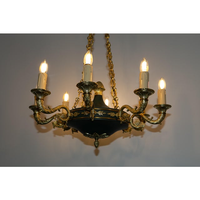 Traditional Empire Style Chandelier, France, 1930s For Sale - Image 3 of 14
