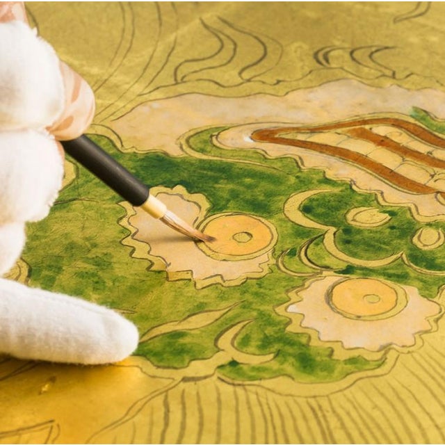 Not Yet Made - Made To Order Made-to-Order Japanese Two-Panel Folding Screens “Wind and Thunder Gods” | Hand-Applied Kanazawa Gold Leaf For Sale - Image 5 of 6