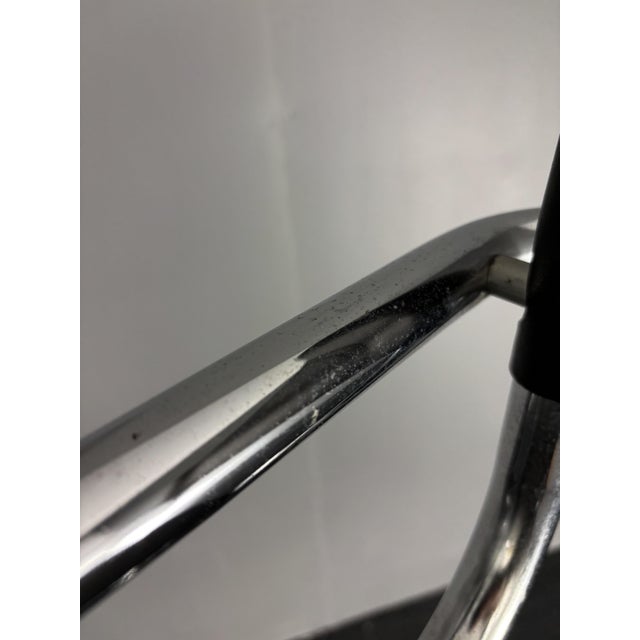 Black Italian Bauhaus Tubular Chrome High Bar Stools, 1970s, Set of 2 For Sale - Image 8 of 18