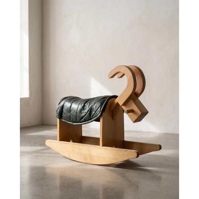 Vintage 1960s mid-century modern wooden rocking billy toy goat from germany. discover this charming and decorative vintage...