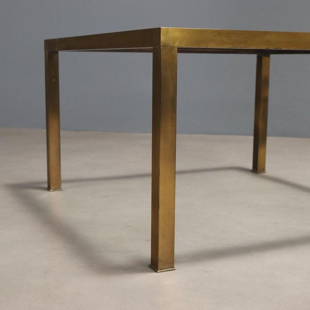 Vintage Coffee Table with Brass Frame, 1970s For Sale - Image 6 of 7