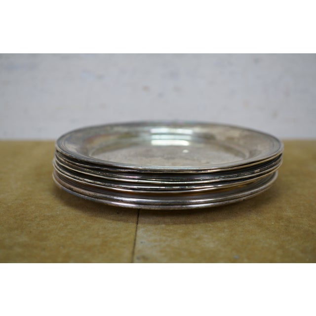 Antique Baltimore & Woodside Sterling Silver Bread & Butter Plates 557g 6" - Set of 8 For Sale - Image 11 of 12