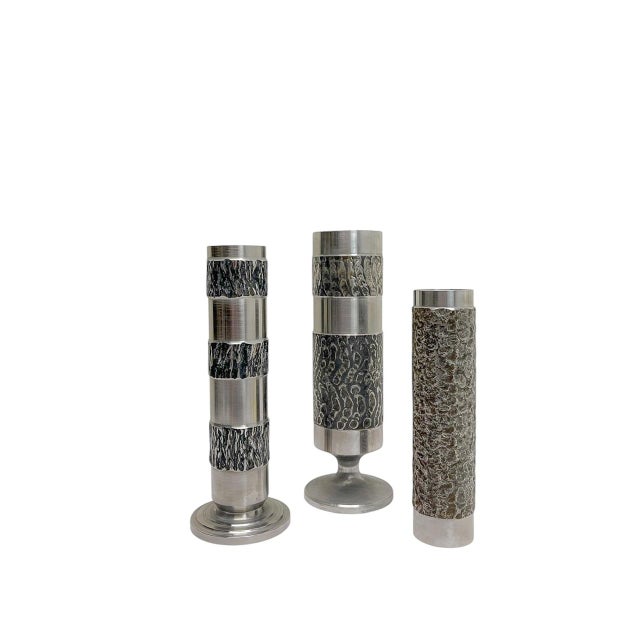 German Brutalist Steel Vases, 1970s, Set of 3 For Sale - Image 13 of 13